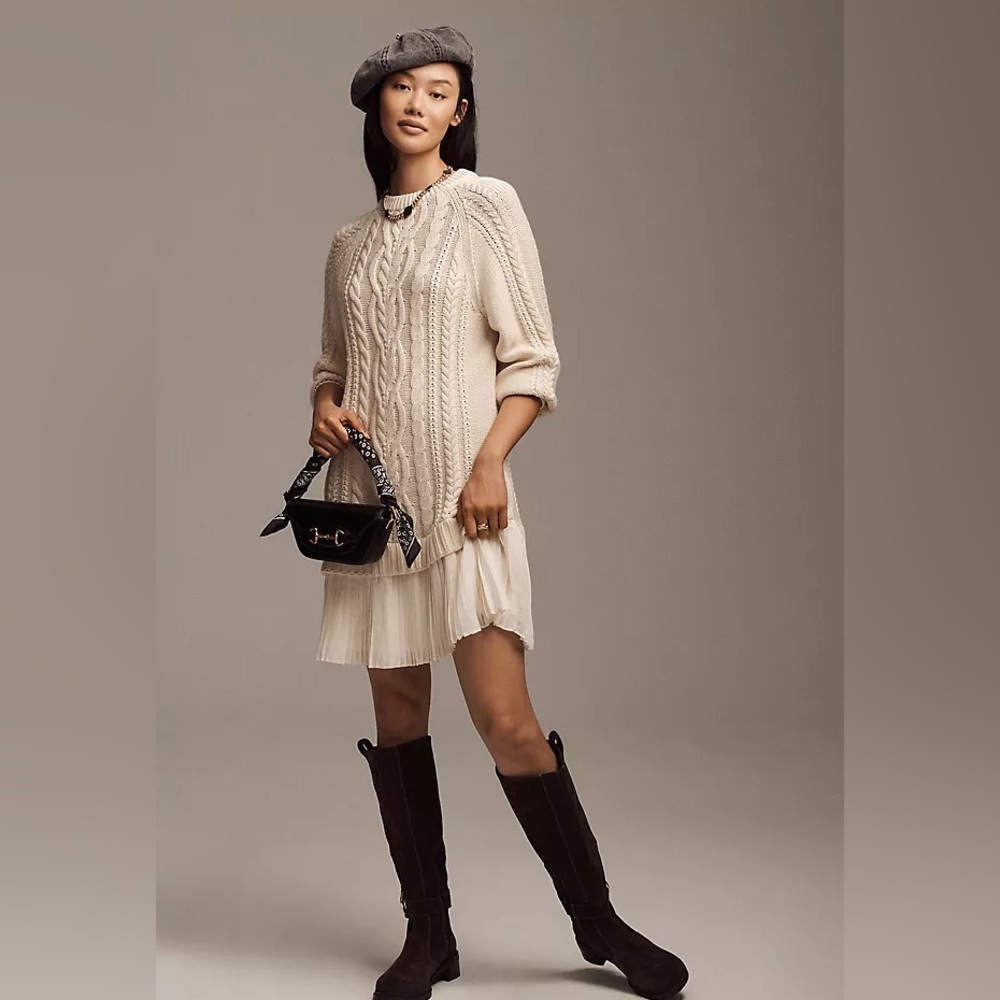 Anthropologie Delphine sweater twofer minidress size large - Picture 2 of 8